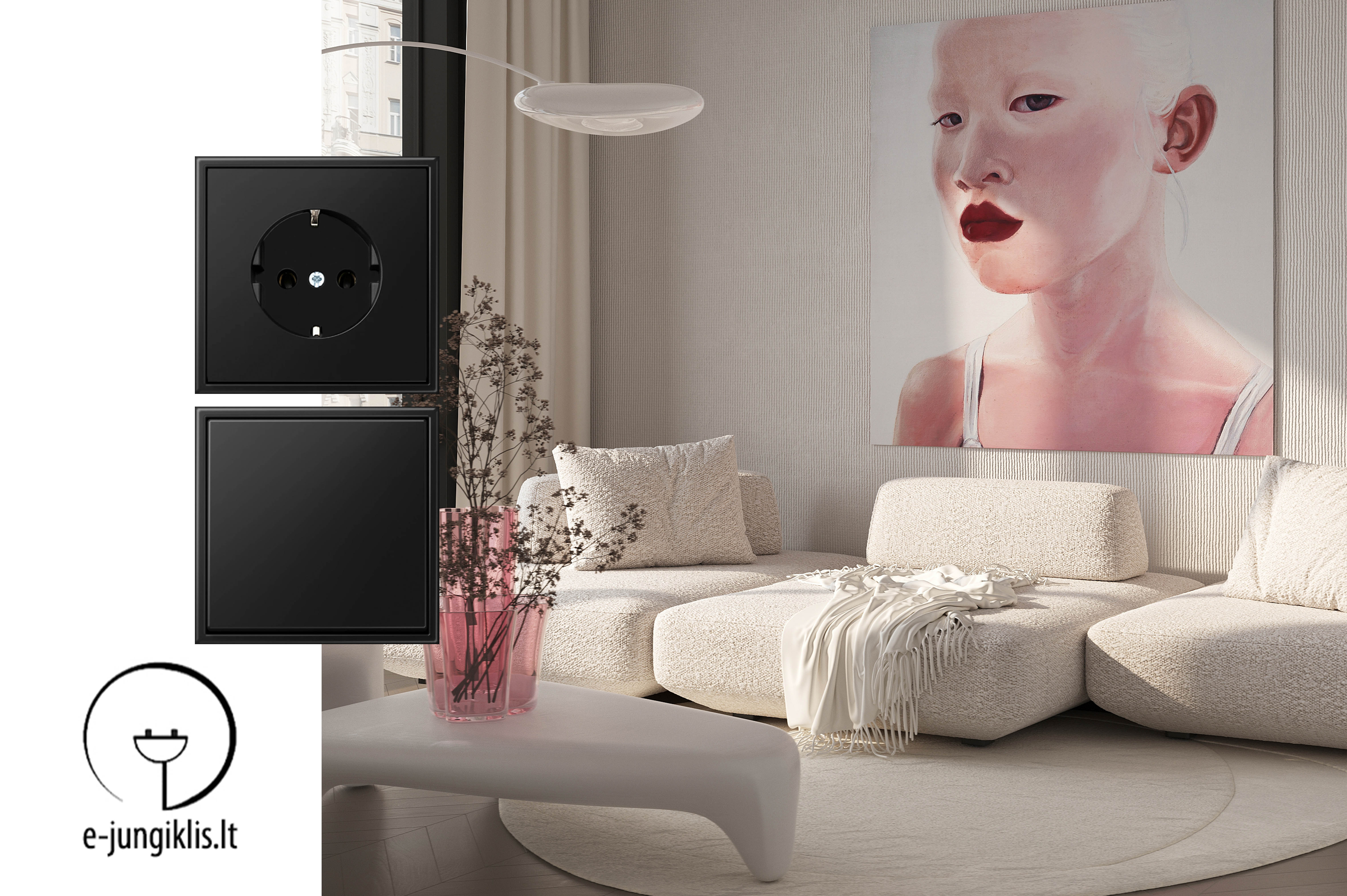Matt Deep Black – Matinė Juoda Elektros Instaliacija Moderniam Interjerui