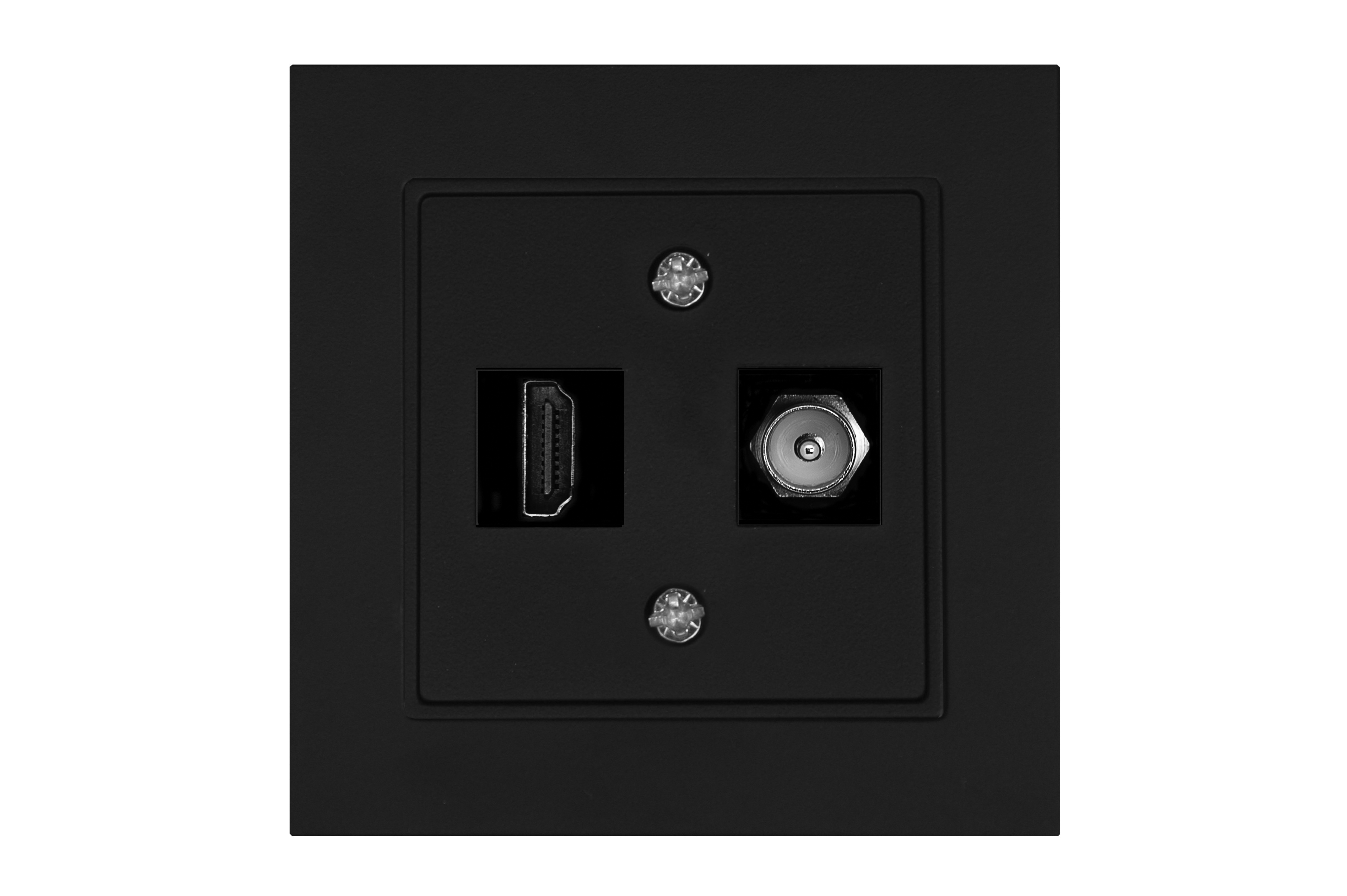 Duomenų perdavimo lizdas, tiesus dangtelis, be rėmelio.  HDMI+TV-002-01.SWM