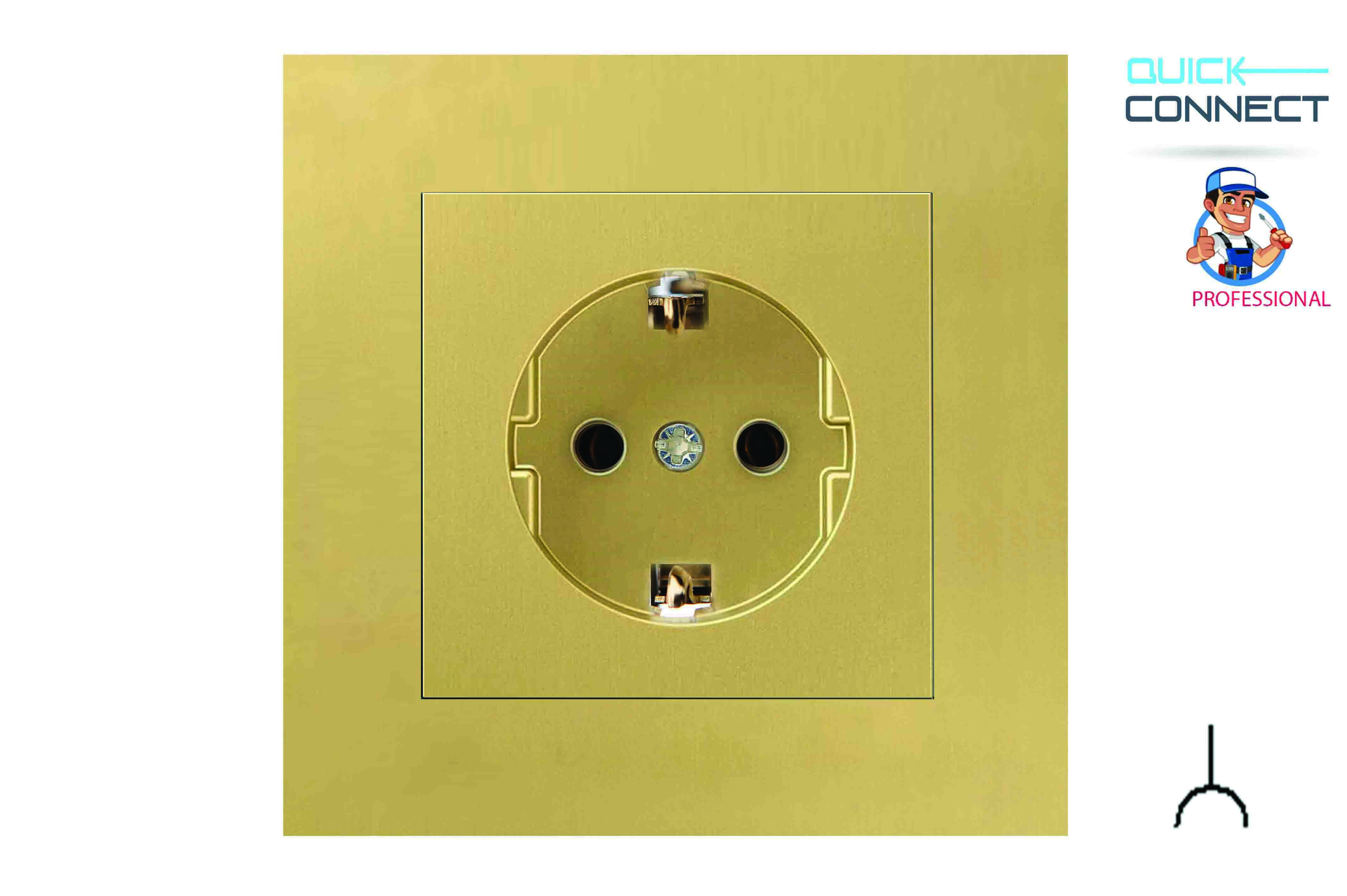 16A.250V~ SCHUKO®  LIZDAS "PROFI", be rėmelio.  IKL16-204-01.CB