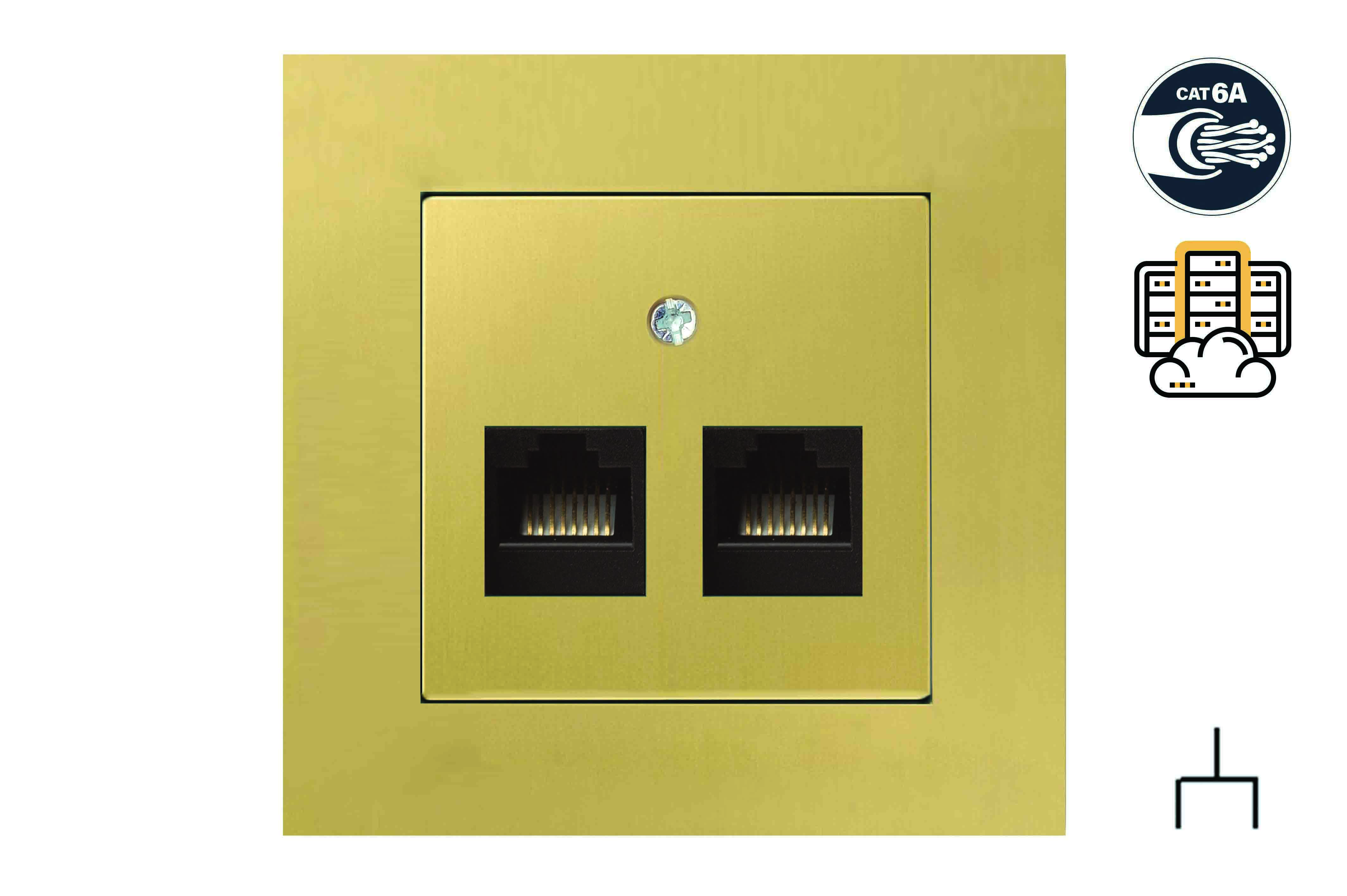 KOMPIUTERIO LIZDAS, 2X RJ45.CAT 6a, be rėmelio. IKL-002-01.CB