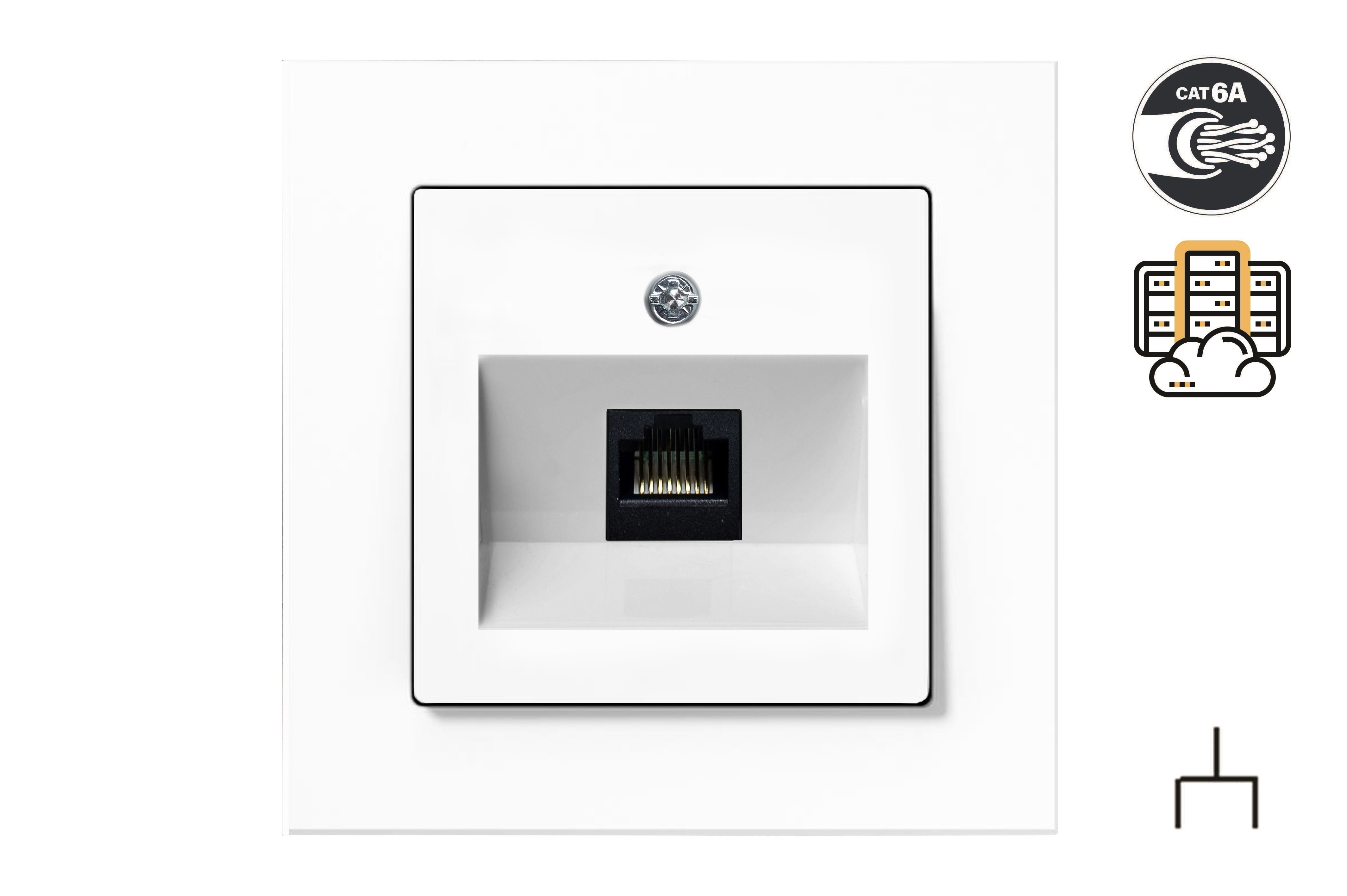 Kompiuterio lizdas RJ45. CAT 6A, be rėmelio.  IKL-001-01.WWM