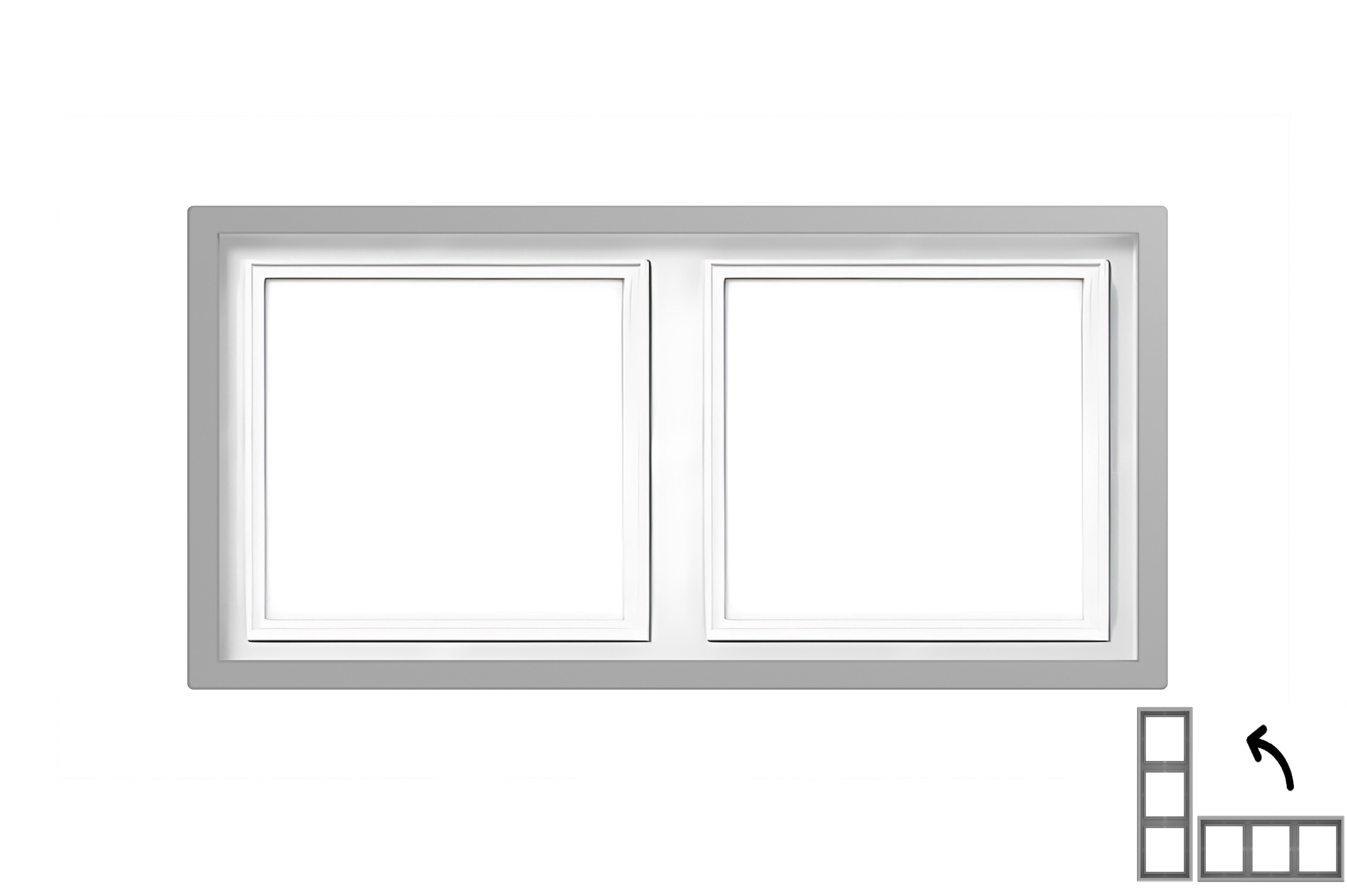 2-jų vietų rėmelis. Discreet Grey. K14-445-02.M_GC