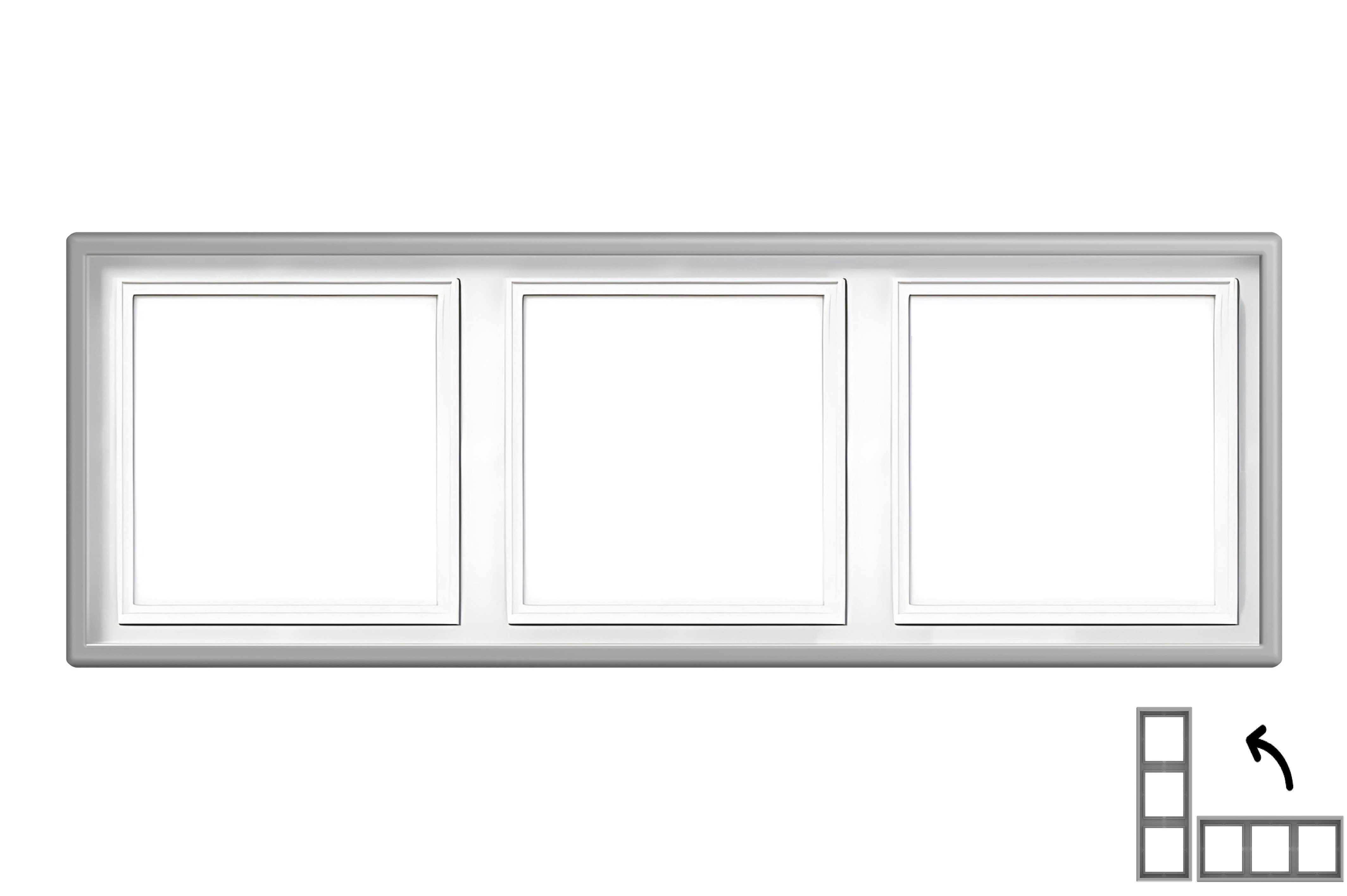 3-jų vietų rėmelis. Discreet Grey. K14-445-03.M_GC