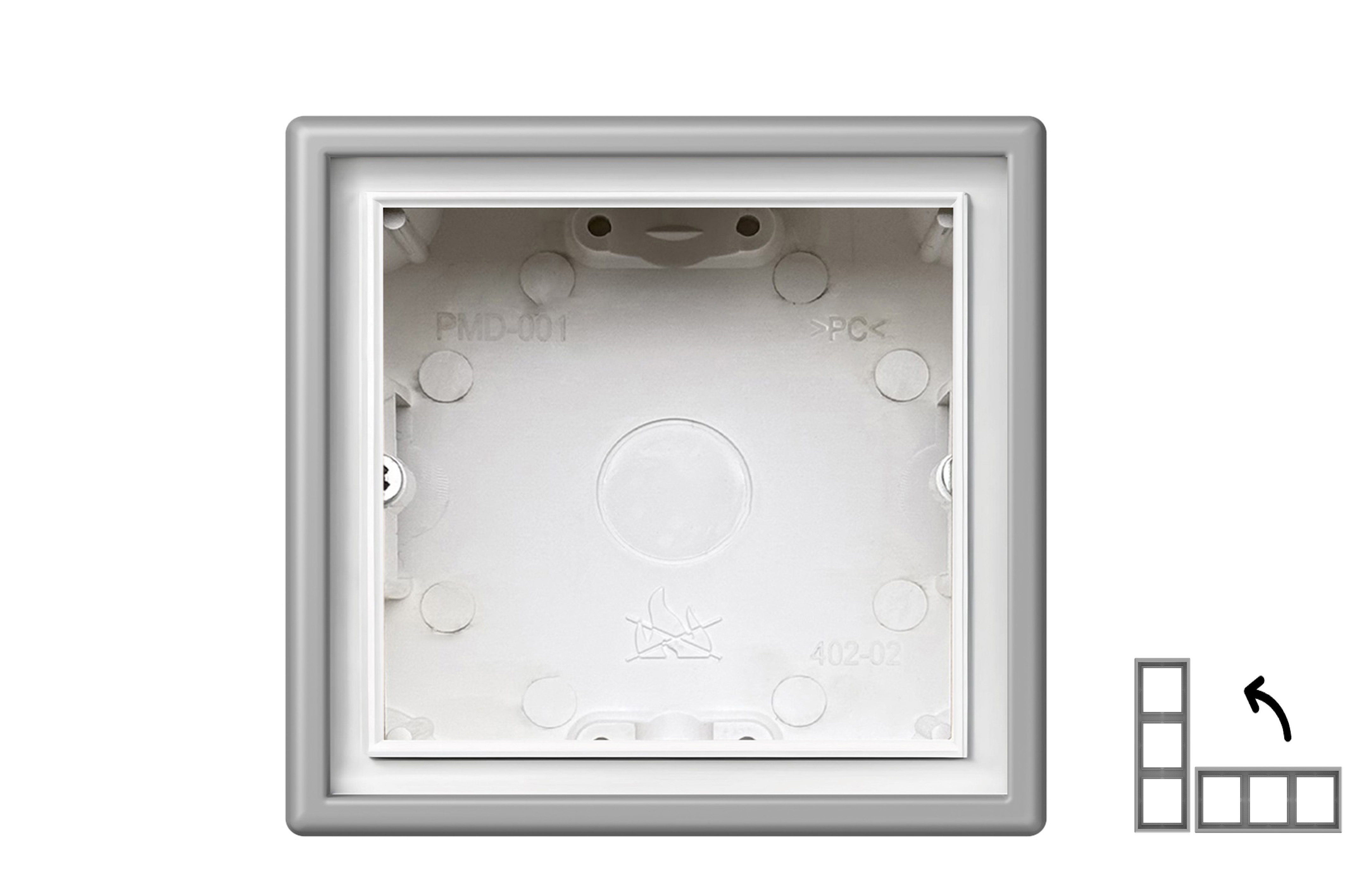 Pav. montav.dežutė 1-vietė "CUBE"83x83x47mm. Discreet Grey. PMD-001.M_GC31