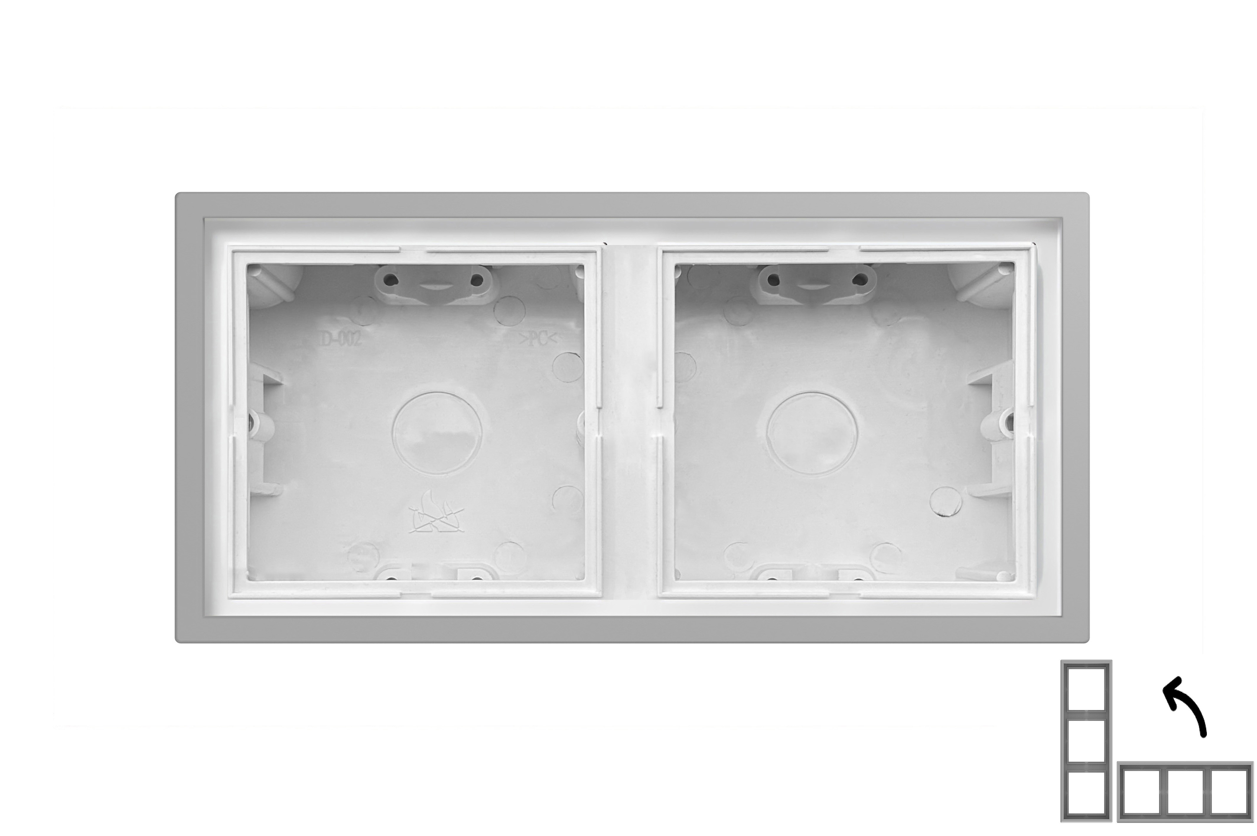 Pav. montav.dežutė 2-vietė "CUBE"84x155x47mm. Discreet Grey. PMD-002.M_GC31