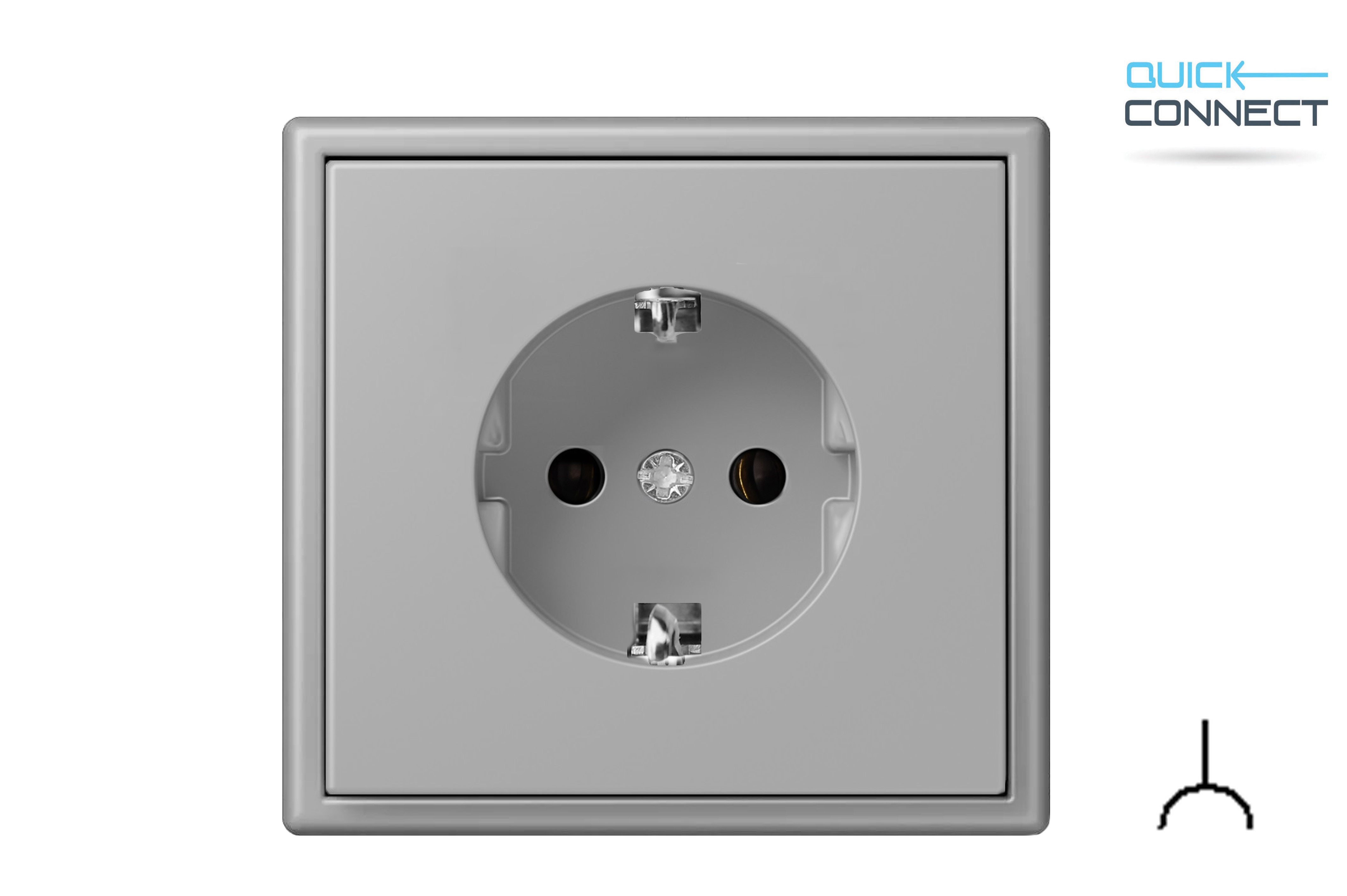 16A.250V~ SCHUKO® lizdas su įžeminimu "Profi", be rėmelio. IKL16-204-01.M_GC