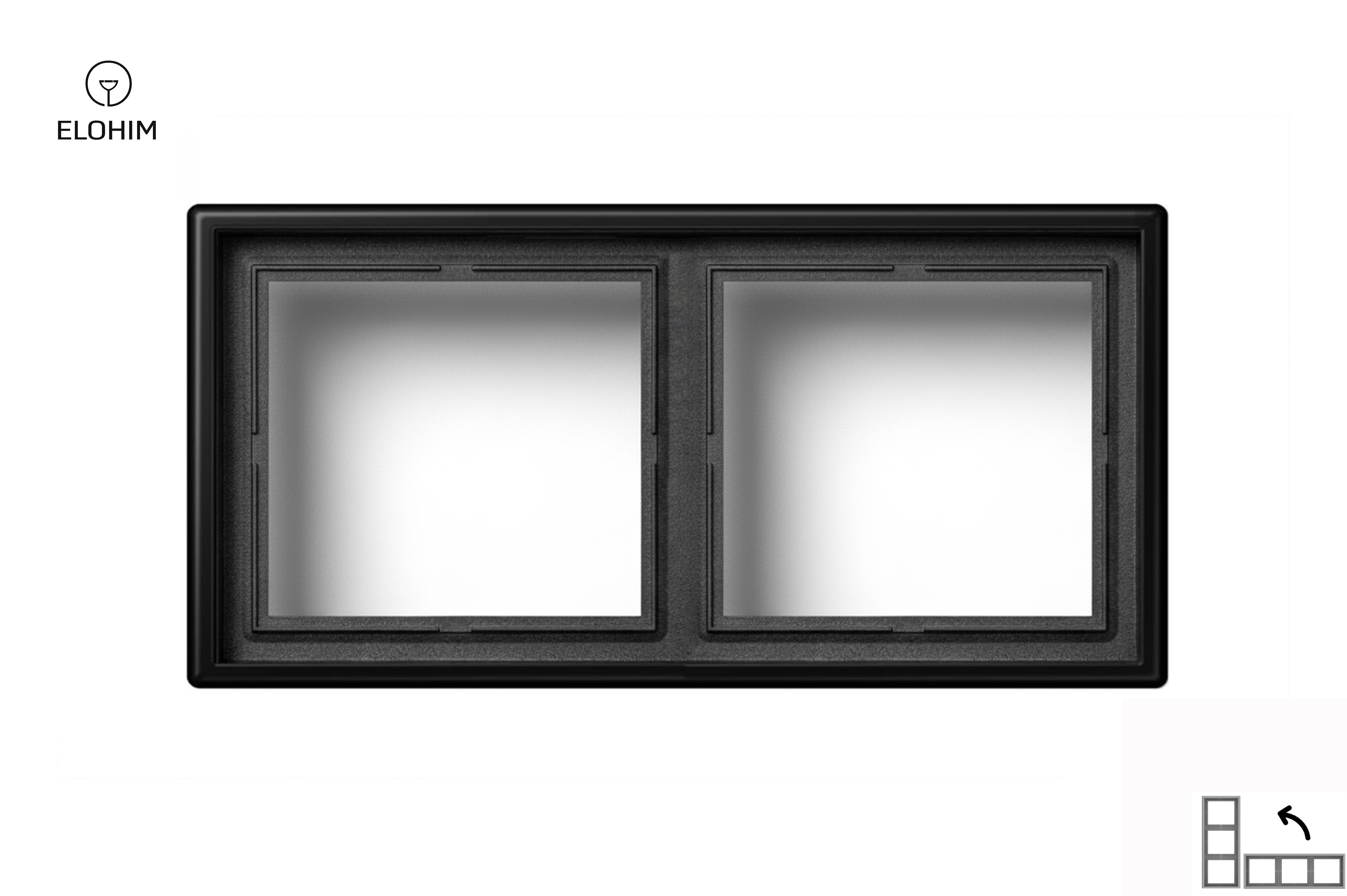 2 vietų rėmelis, deep mat black. K14-445-02.M/SWM